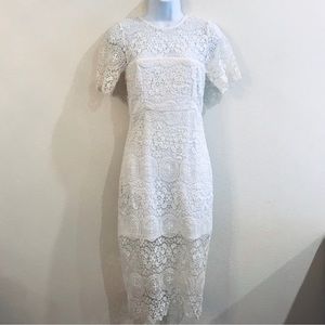 White lace midi dress